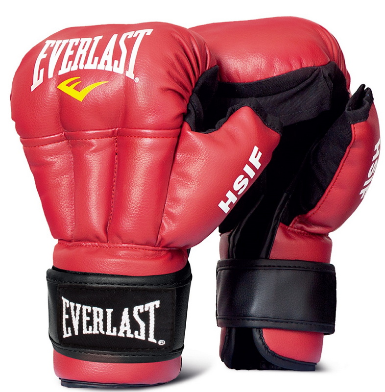 фото Перчатки для рукопашного боя everlast hsif leather, красные 6 oz rf5106