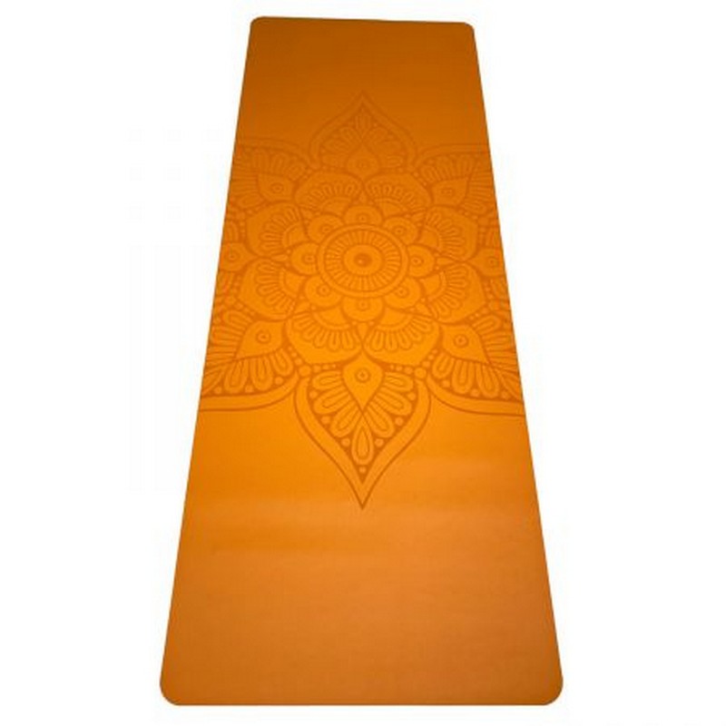 Коврик для йоги 185x68x0,4 см Inex Yoga PU Mat полиуретан c гравировкой PUMAT-146 оранжевый,  - купить со скидкой