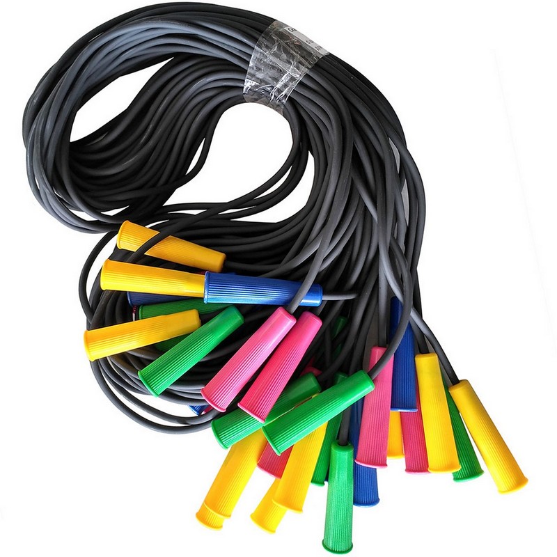 Купить Скакалка Sportex l2,85 м полнотелый резиновый шнур d-4 мм., ручки пластик SKA-284,