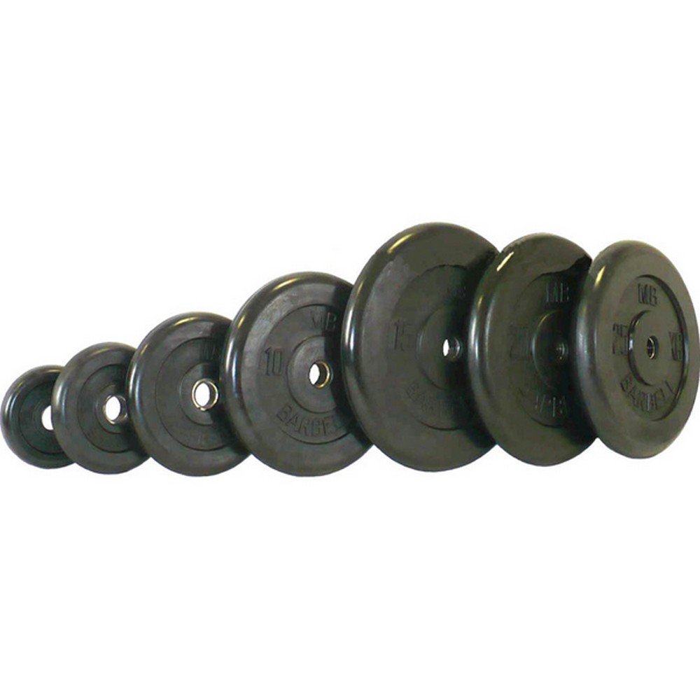 фото Диск обрезиненный 1,25 кг mb barbell черный mb barbell