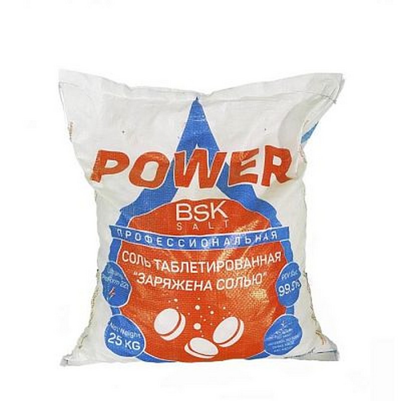 Соль таблетированная 25 кг BSK POWER PROFESSIONAL NaCL 99,95 % 00024758 NoBrand