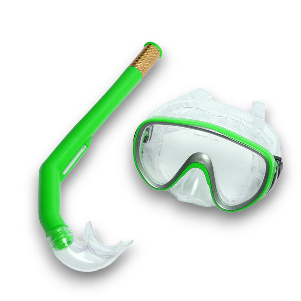 Купить Набор для плавания взрослый Sportex маска+трубка (ПВХ) E41230 зеленый,