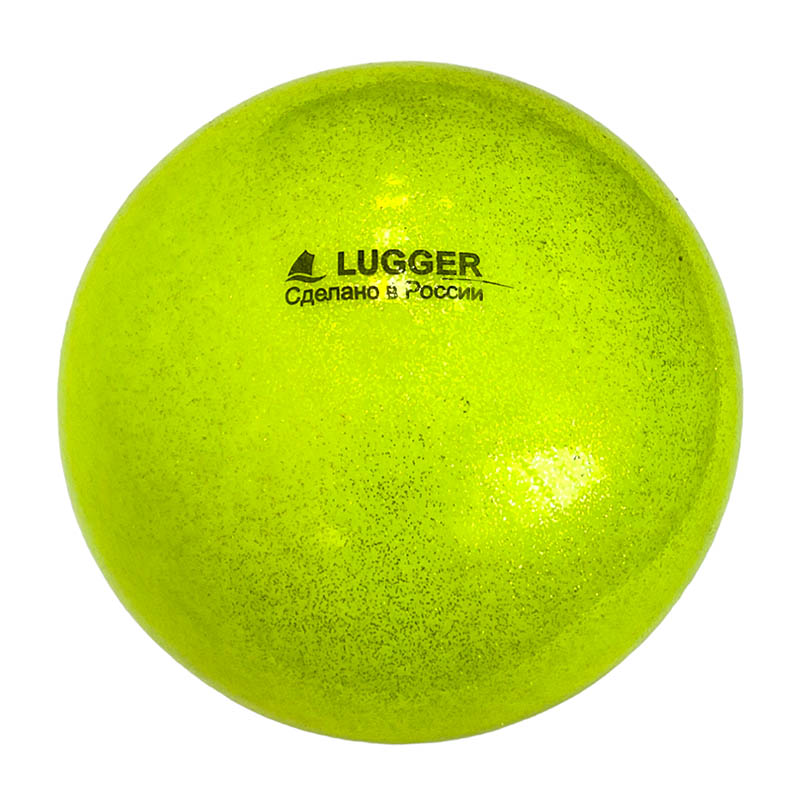 фото Мяч для художественной гимнастики lugger однотонный d=19 см (желтый с блестками)