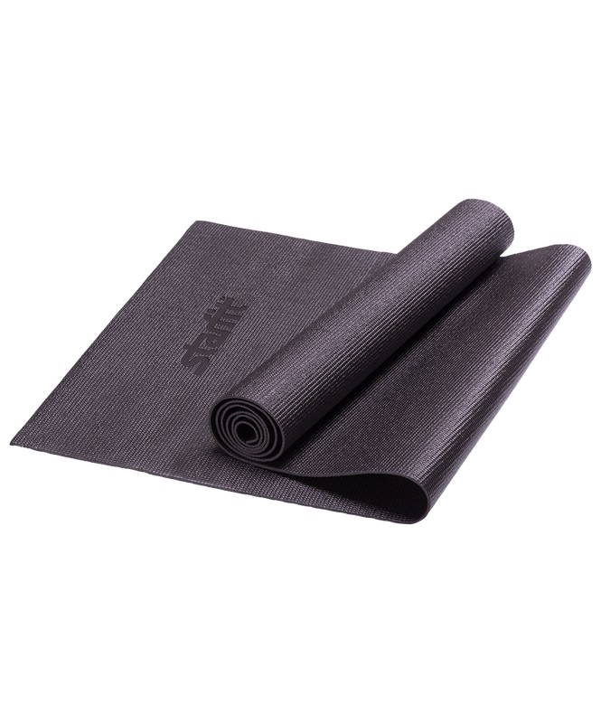 Коврик для йоги Star Fit FM-101 PVC 173x61x0,3 см, черный - фото 1
