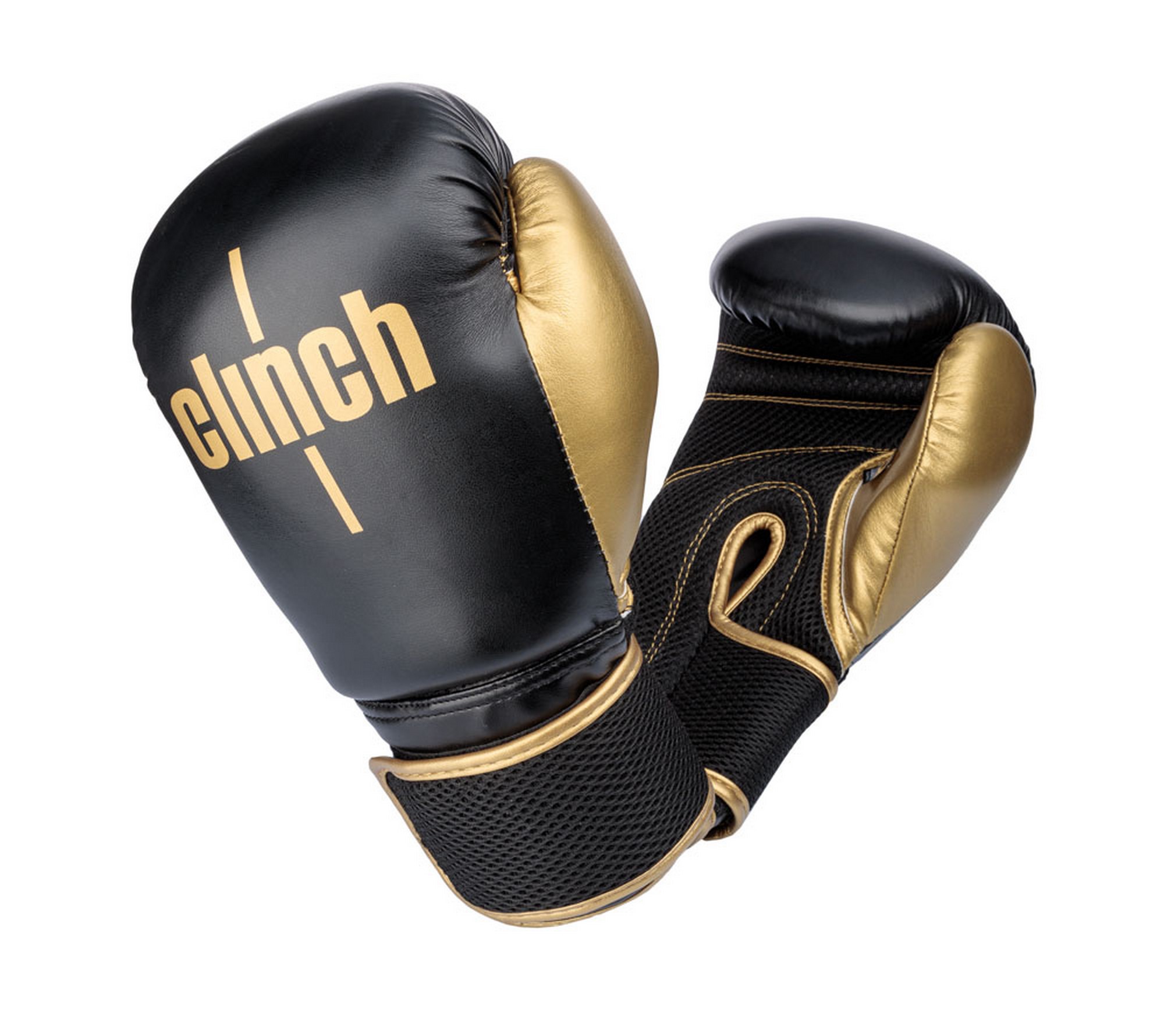 Перчатки боксерские вес 10 унций Clinch Aero C135 черно-золотой