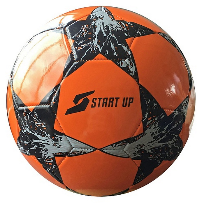фото Мяч футбольный для отдыха start up e5121 оранжевый/чёрный р.5