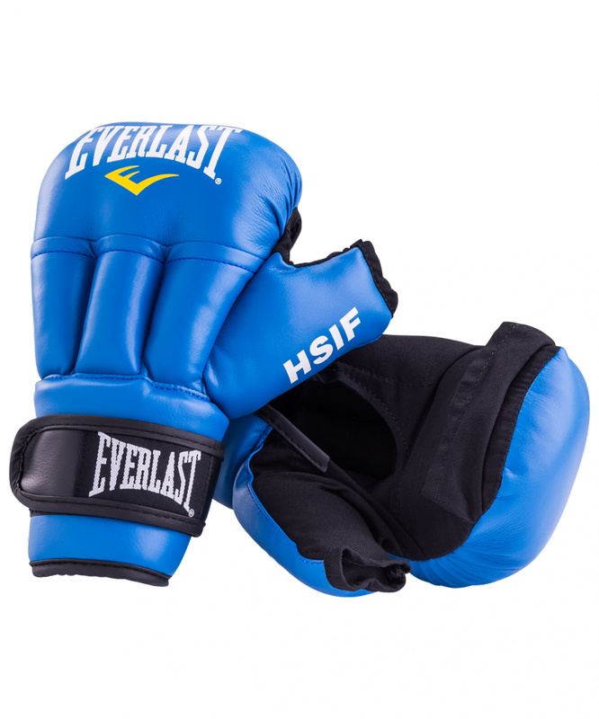 фото Перчатки для рукопашного боя everlast hsif leather, синие 12 oz rf5212
