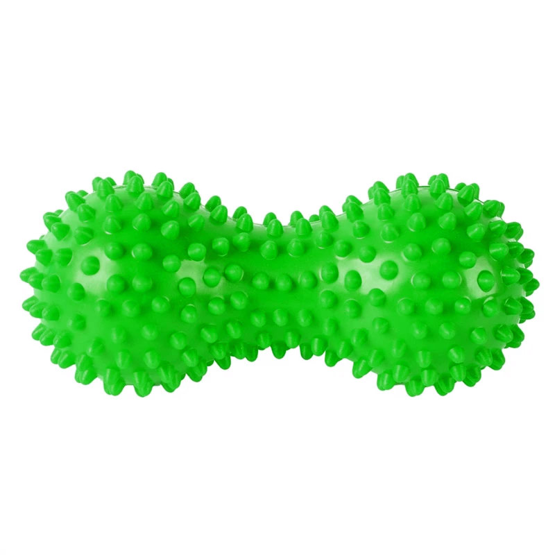 Массажер двойной мячик с шипами (ПВХ) B32130, зеленый 800_800