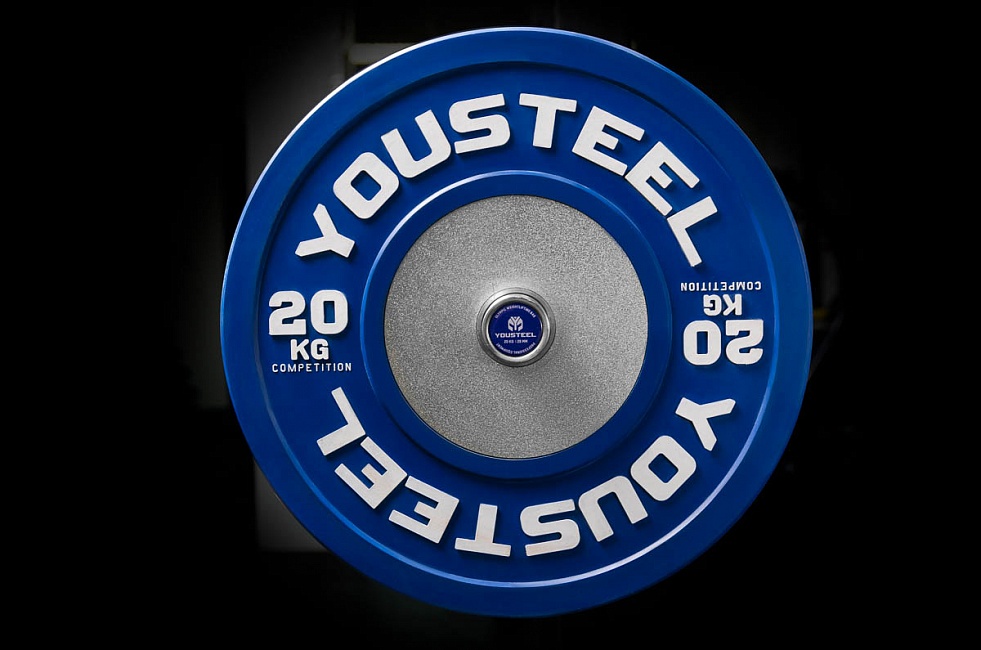 фото Диск 20кг каучуковый соревновательный yousteel синий