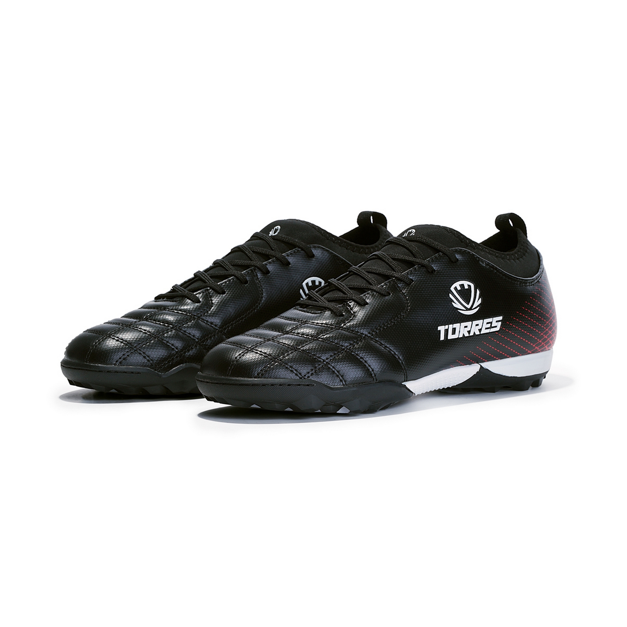 Бутсы футбольные (многошиповки) подростковые Torres BOLA-J TS2342310-124 с носком, чёрный 2000_2000