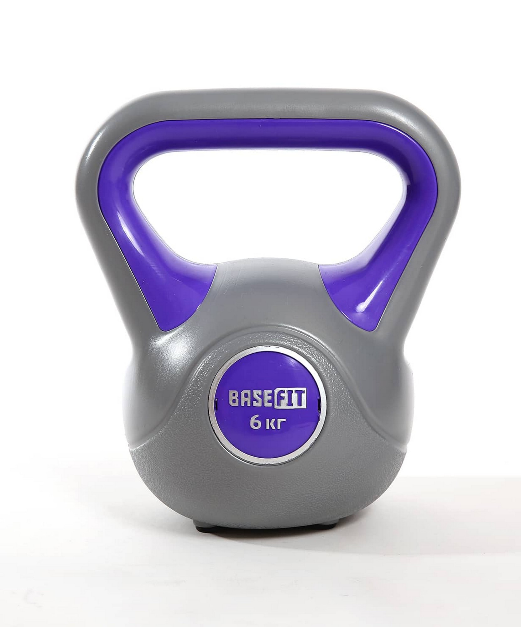 Гиря пластиковая 6 кг BaseFit DB-503 серый\фиолетовый 1663_2000