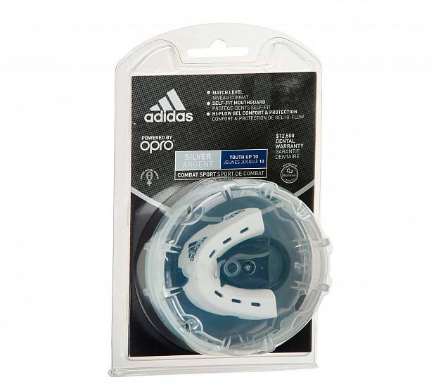 Капа одночелюстная Adidas adiBP32 Opro Silver Gen4 Self-Fit Mouthguard белая 620_553