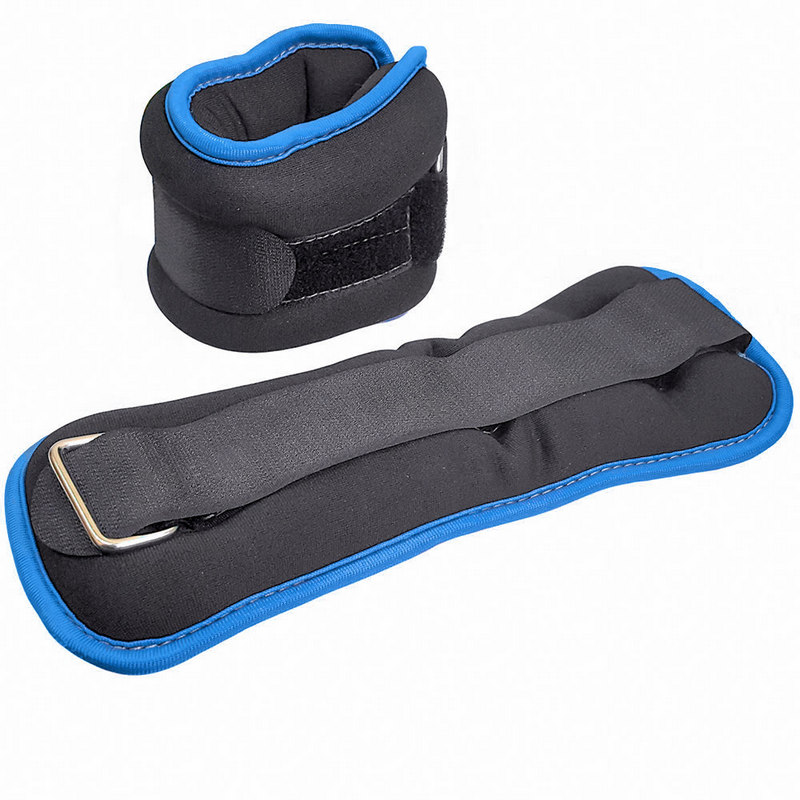 Купить Утяжелители Sportex ALT Sport HKAW104-5 (2х1,0кг), нейлон, в сумке (черный с синей окантовкой),