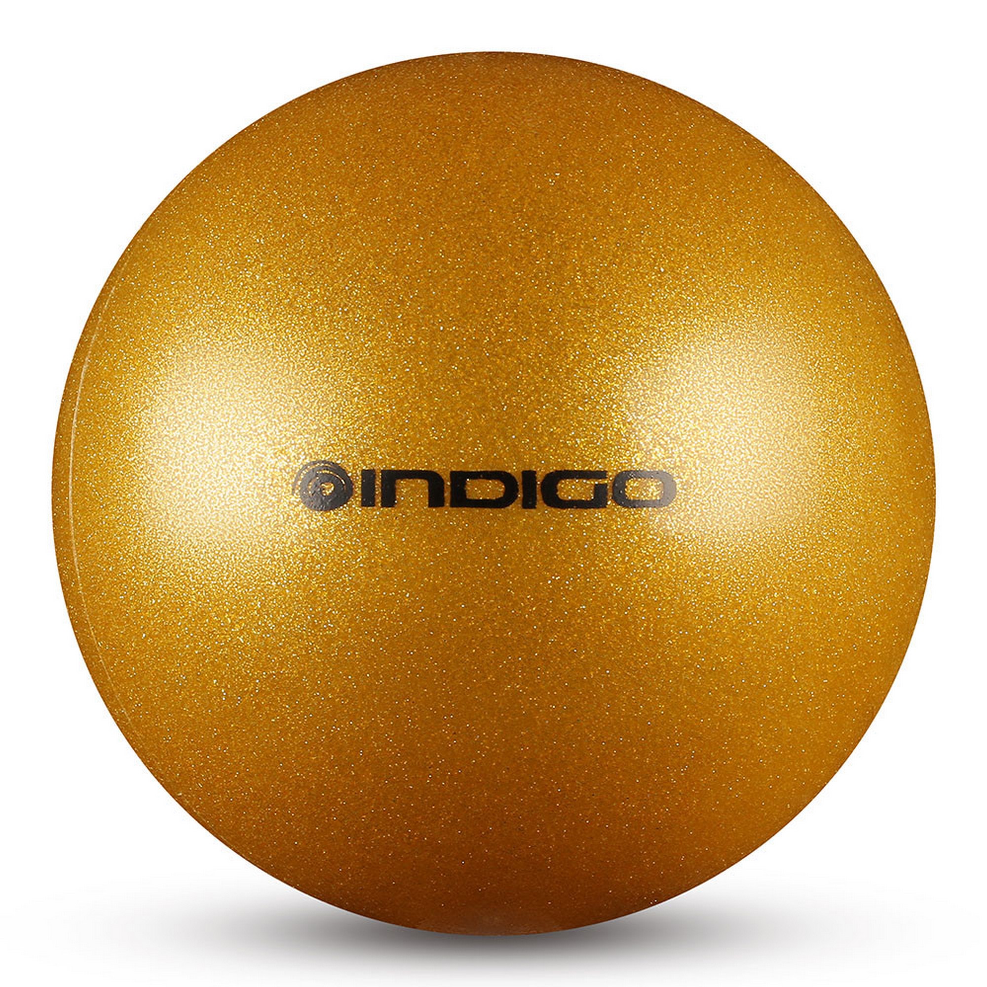 фото Мяч для художественной гимнастики d19см indigo пвх in118-gold золотой металлик с блестками