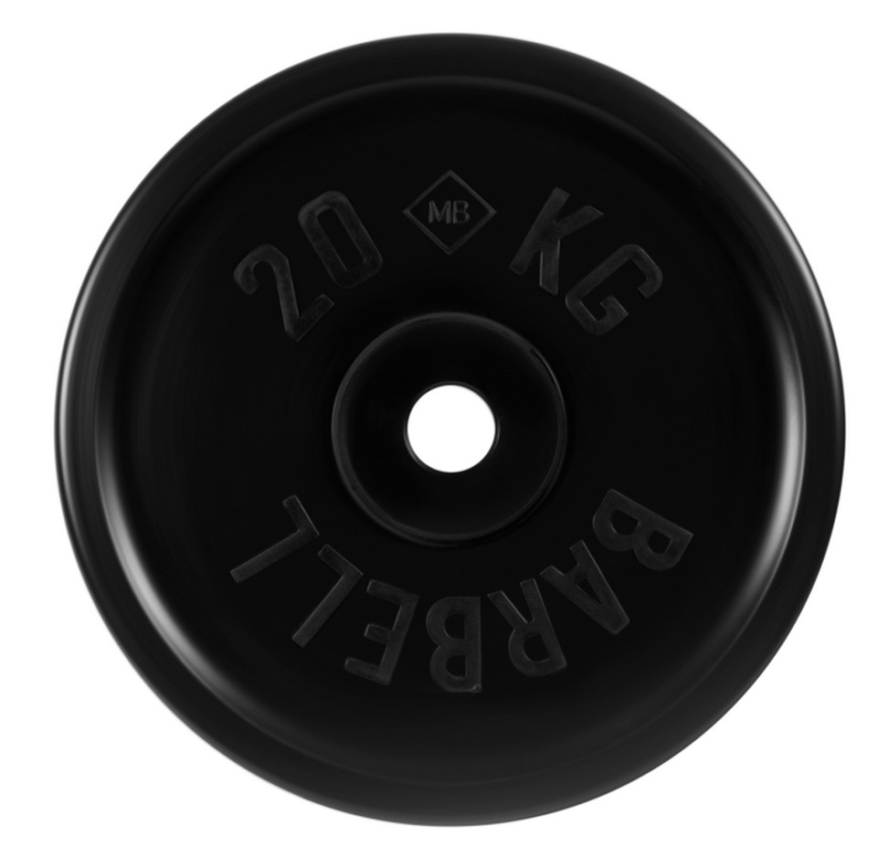 фото Диск олимпийский d51мм евро-классик mb barbell mb-pltbe-20 20 кг черный