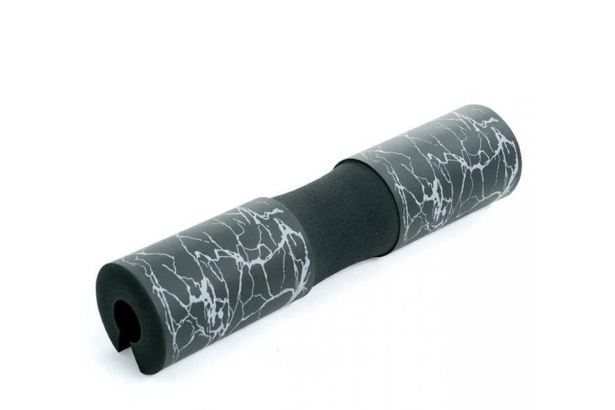 Накладка на штангу анатомическая с ремнями Sportex E45497 графитовый с рисунком