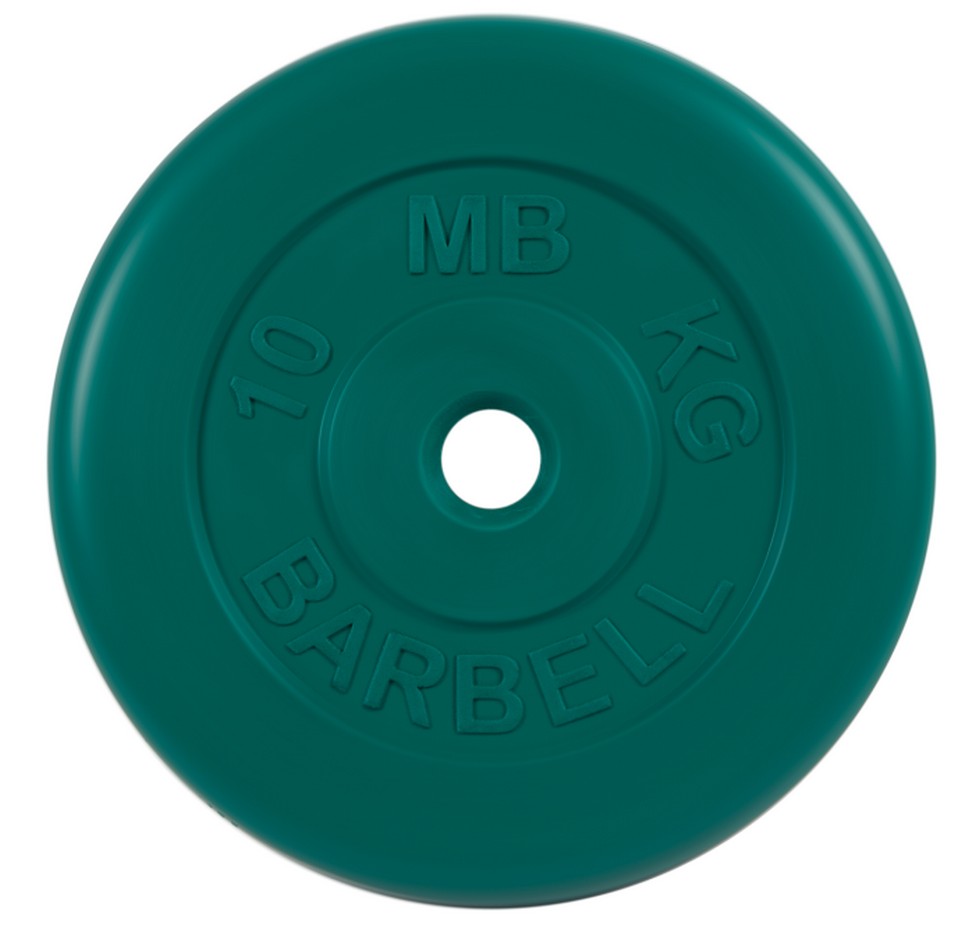 Диск обрезиненный d31мм MB Barbell MB-PltC31-10 10 кг зеленый 976_940