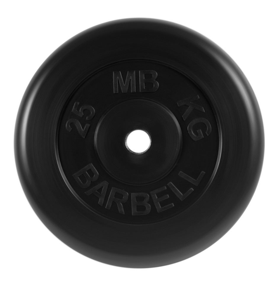 фото Диск обрезиненный d26мм mb barbell mb-pltb26-25 25кг черный mb barbell