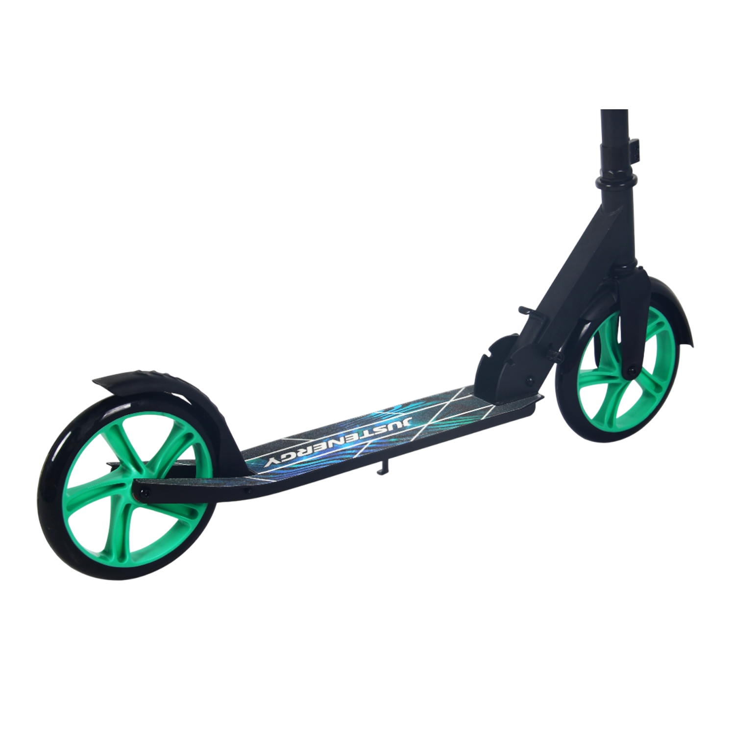 Самокат 200мм Justenergy JE-SA200-50 black (фонарь и наклейка в подарок) 1500_1500