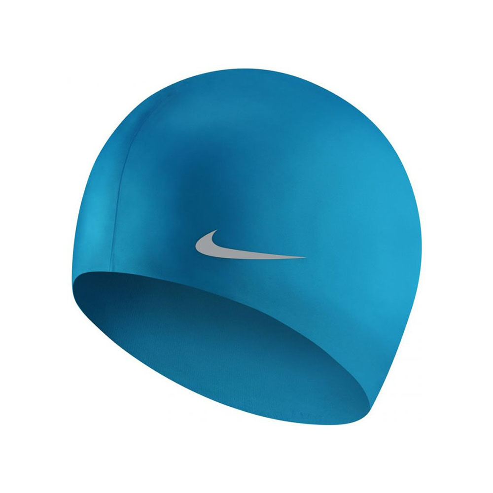 Шапочка для плавания детская Nike Solid Silicone Youth, TESS0106458, Голубой, силикон - фото 1