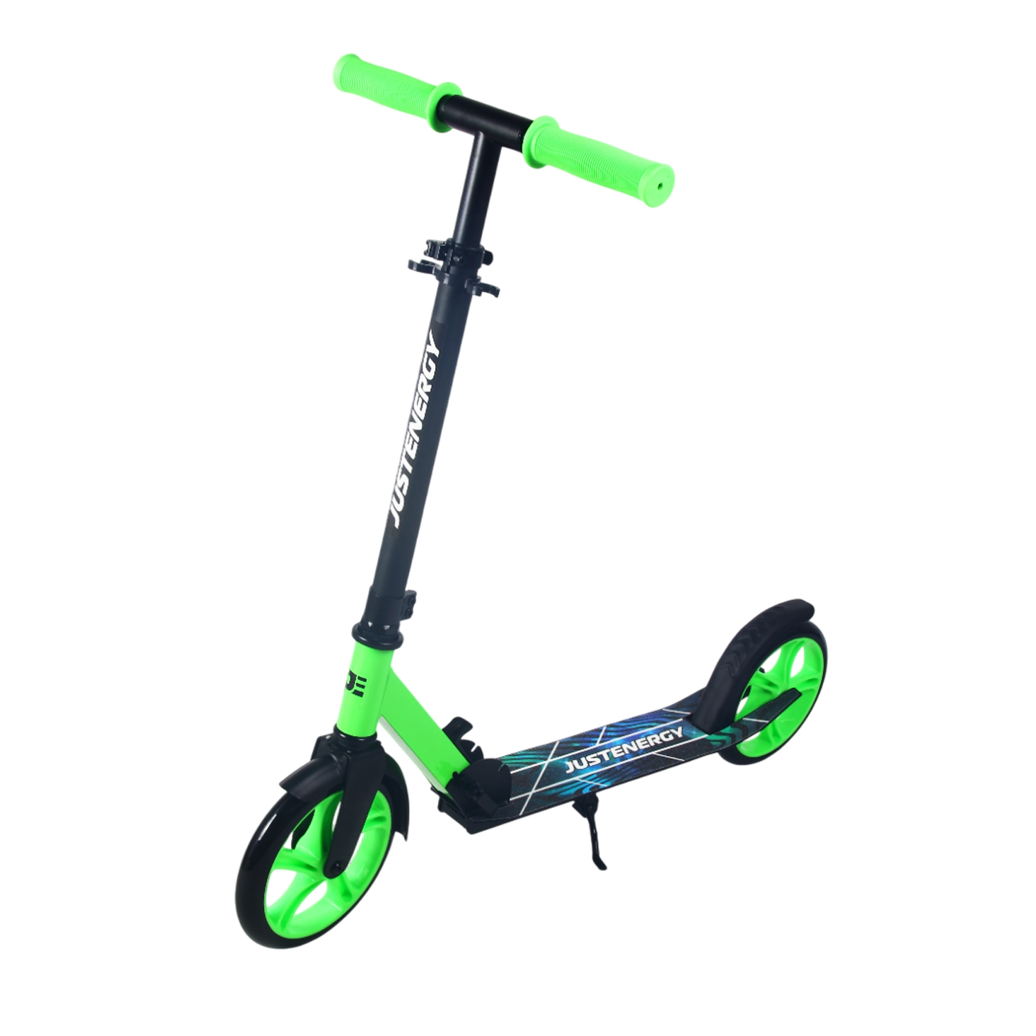 Самокат 200мм Justenergy JE-SA200-50 green (фонарь и наклейка в подарок) 1500_1500