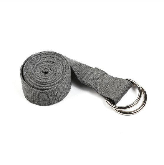 Ремень для йоги с металлическим карабином PRCTZ YOGA STRAP, серый PY7501