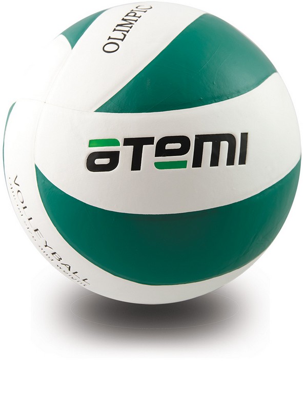 Купить Мяч волейбольный Atemi Olimpic, синтетическая кожа PU зелено-белый р.5,