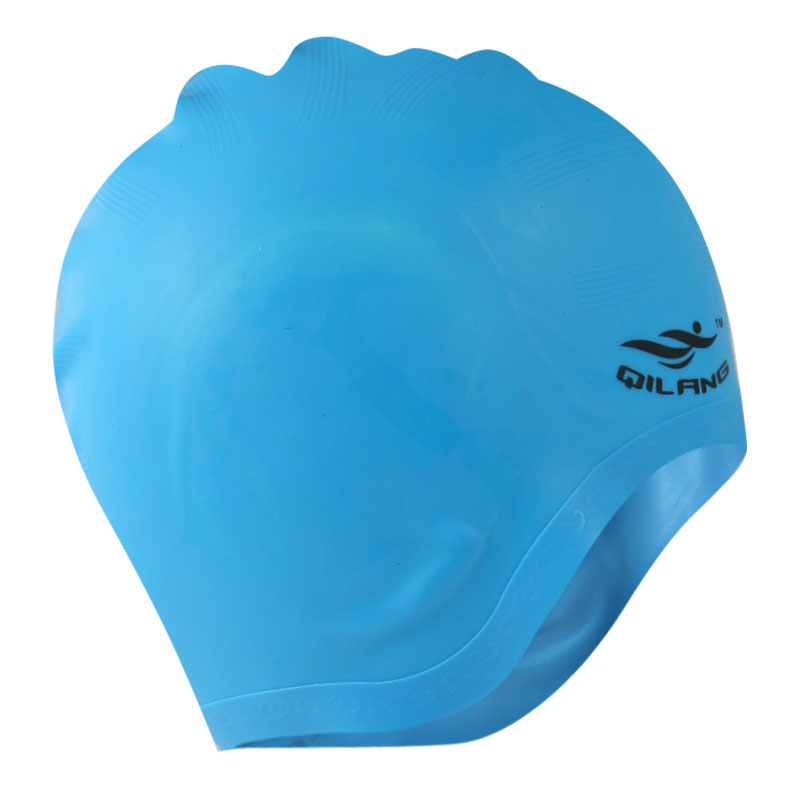 фото Шапочка для плавания силиконовая анатомическая (голубая) sportex e41553