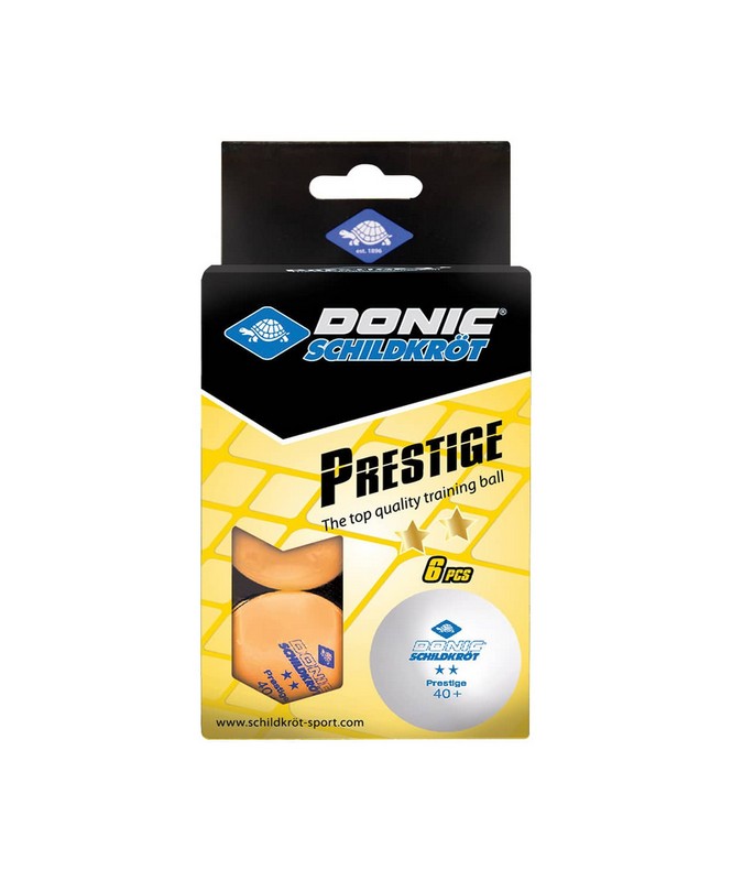 Мяч для настольного тенниса Donic 2* Prestige, 6 шт, оранжевый,  - купить со скидкой