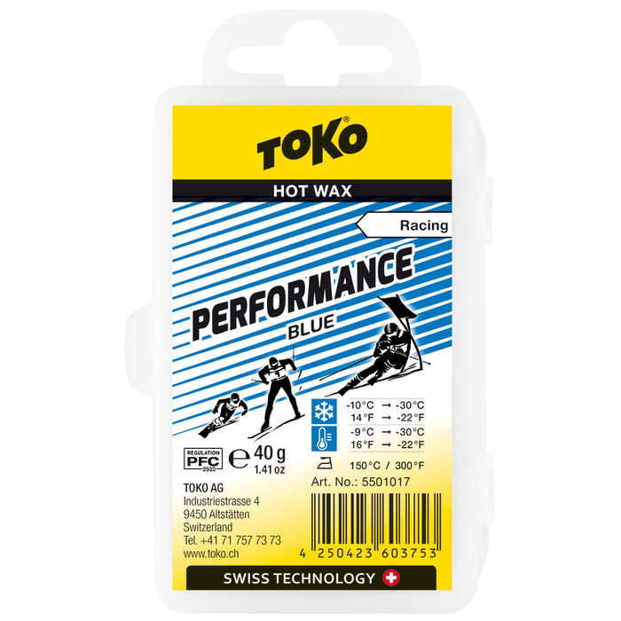 фото Парафин низкофтористый toko performance blue (-10°с -30°с) 40 г. 5501017