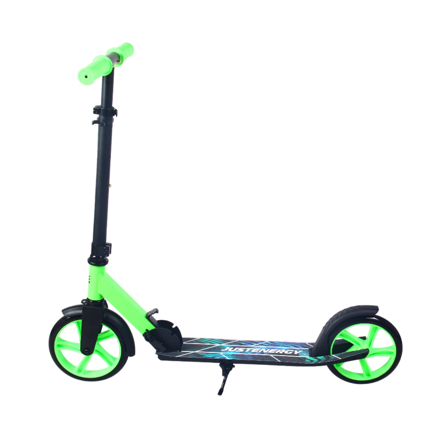 Самокат 200мм Justenergy JE-SA200-50 green (фонарь и наклейка в подарок) 1500_1500