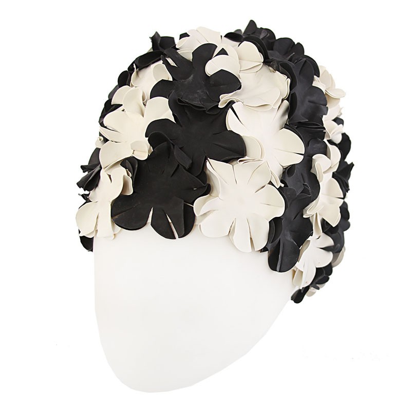 

Шапочка для плавания Fashy Petal Cap Flowers женская 3191-22 резина, бело-черная