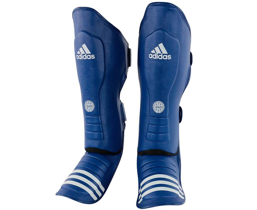 фото Защита голени и стопы adidas wako super pro shin instep guards синяя adiwakogss11