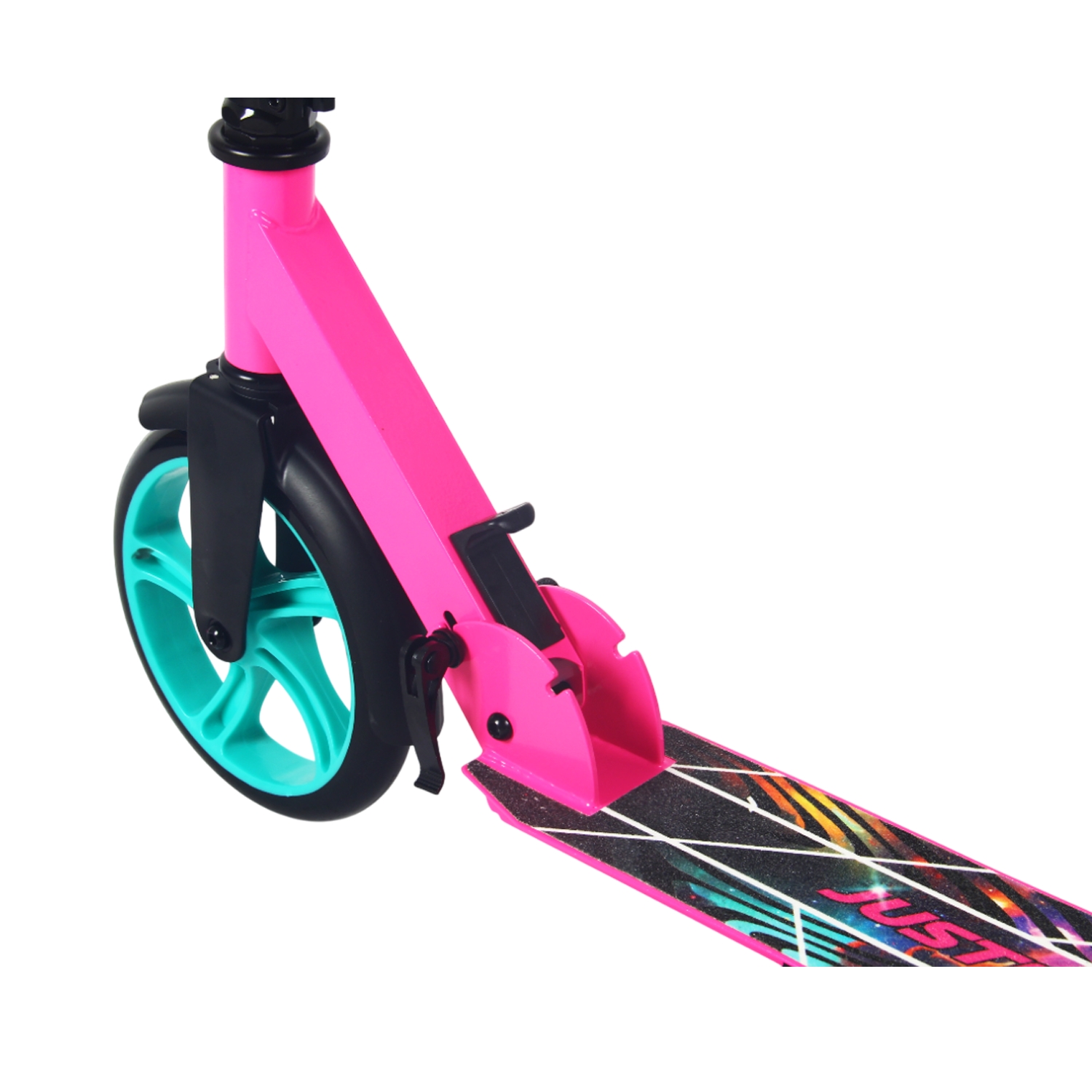 Самокат 200мм Justenergy JE-SA200-50 pink (фонарь и наклейка в подарок) 1500_1500