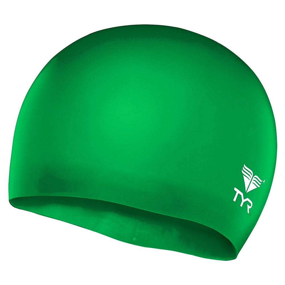 Шапочки для плавания подростковая TYR Wrinkle Free Junior Silicone Cap CSJR-326, зеленый, силикон - фото 1