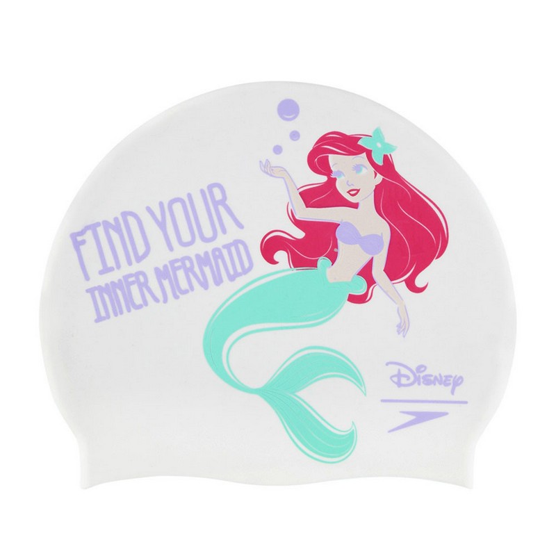 фото Шапочка для плавания speedo mermaid slogan print jr 8-08386d566 белый\лиловый