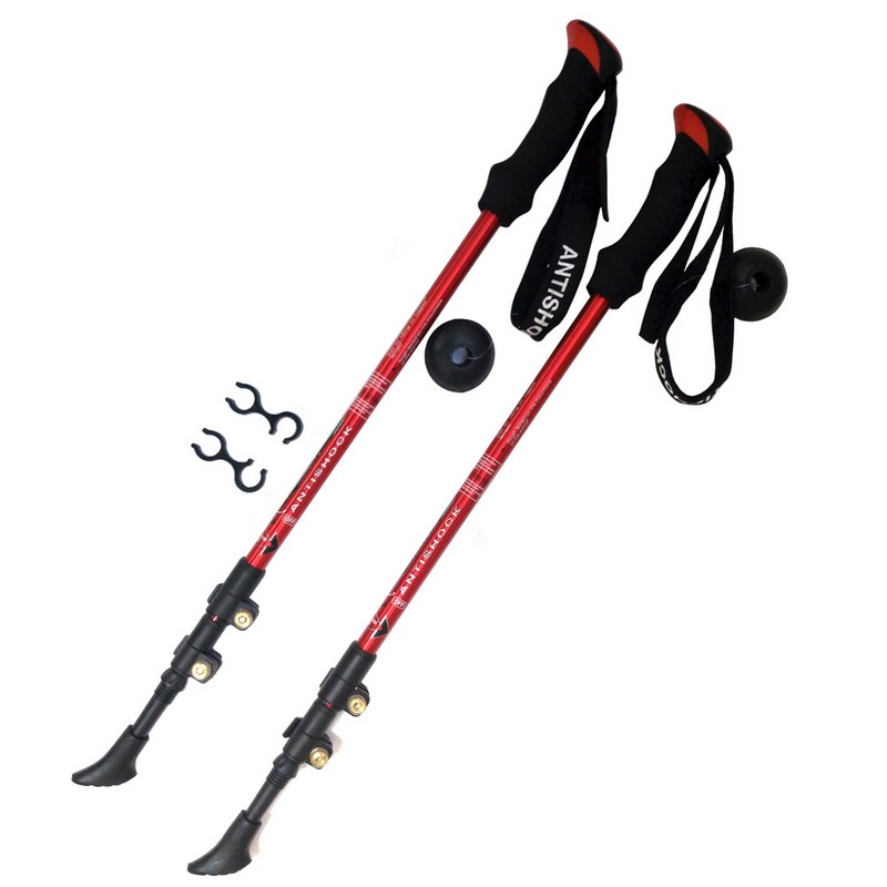 Купить Палки для скандинавской ходьбы телескопическая, 3-х секционная Sportex F18444 красный,