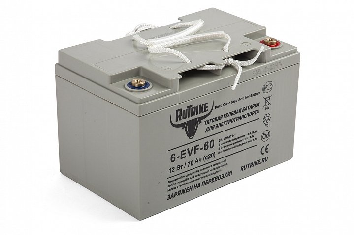 Тяговый гелевый аккумулятор RuTrike 6-EVF-60 (12V60A/H C3) 22599