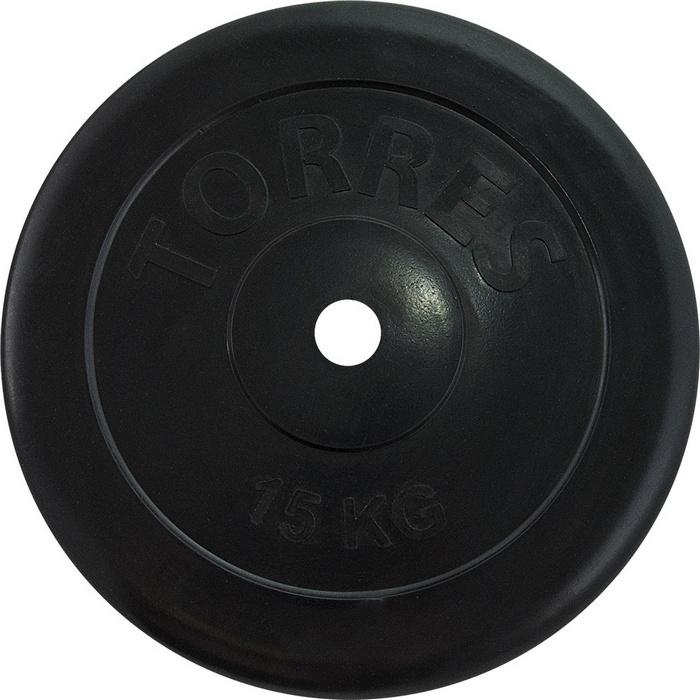 Диск обрезиненный Torres 15 кг PL507215, d.25мм,  - купить со скидкой