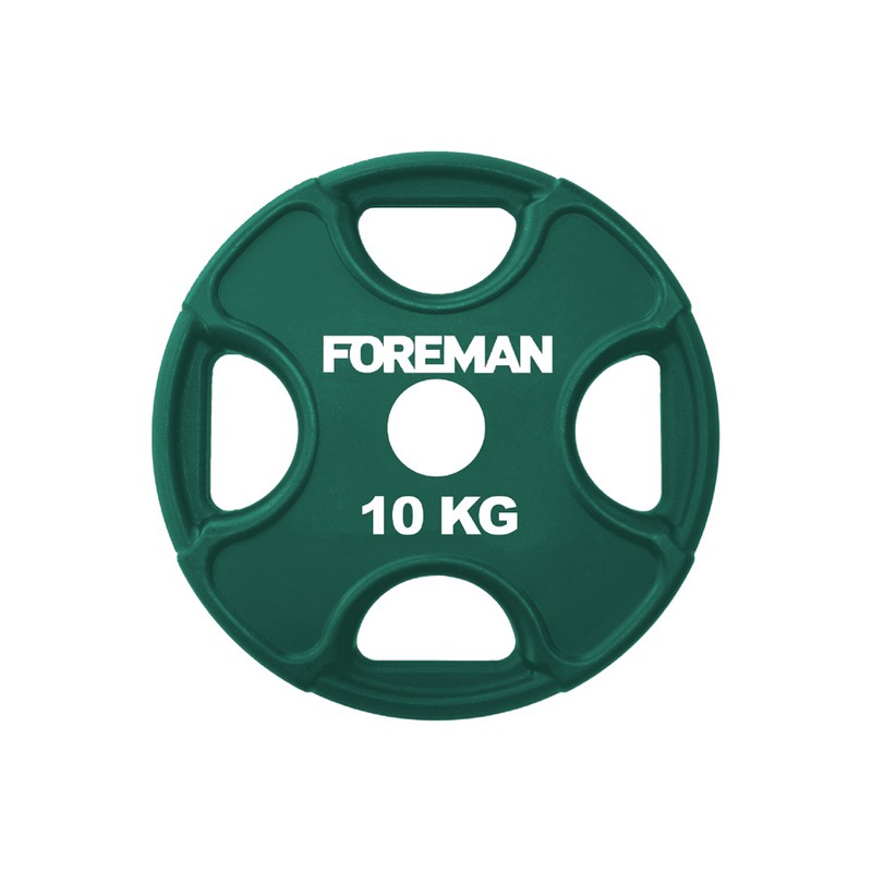 Диск олимпийский обрезиненный Foreman PRR, 10 кг PRR-10KG Зеленый