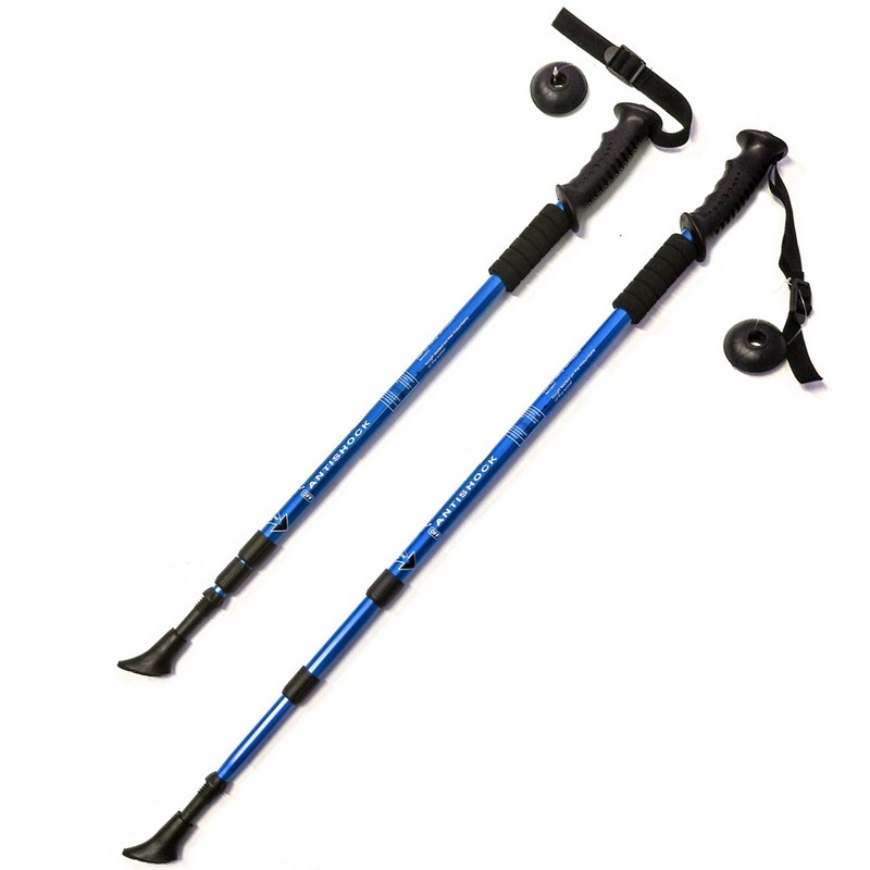 Палки для скандинавской ходьбы телескопическая, 3-х секционная F18433 синий