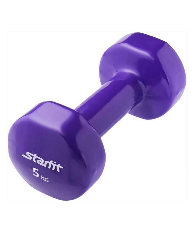 Купить Гантель виниловая 5 кг Starfit DB-101 фиолетовый, Star Fit