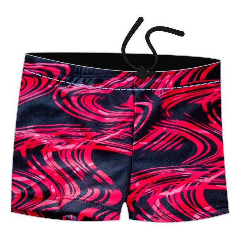 фото Плавки-шорты atemi м2 14 мужские для бассейна, принт черный/красный