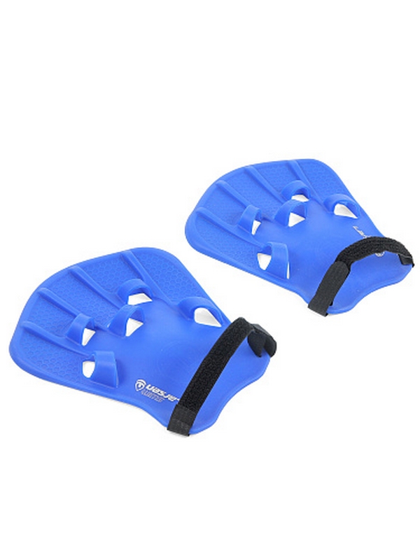Лопатки для плавания силиконовые (взрослые) Larsen Swim HP10 синий 600_800