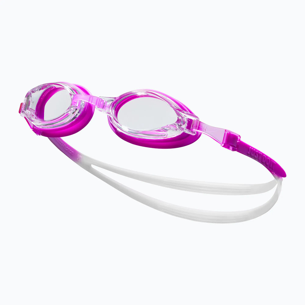 фото Очки для плавания nike chrome, nessd127560, прозрачные линзы, регул .пер., фиолетовая оправа