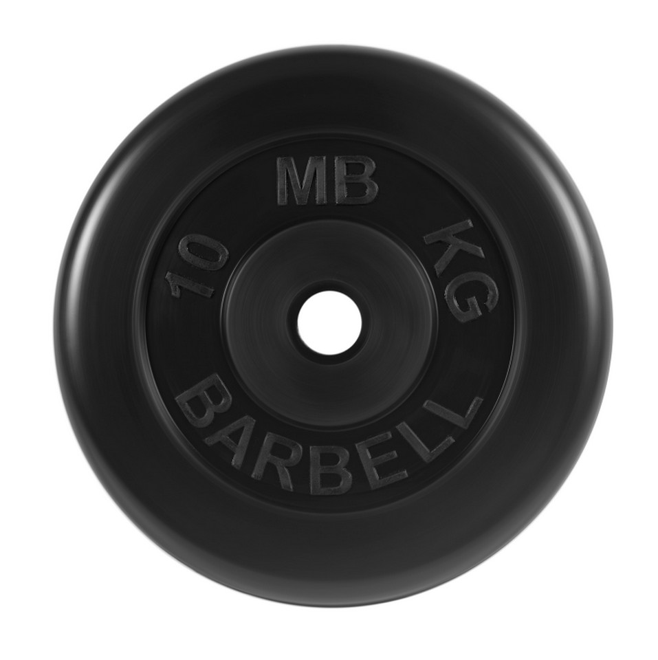 Купить Диск обрезиненный d31мм MB Barbell MB-PltB31-10 10 кг черный, MB Barbell