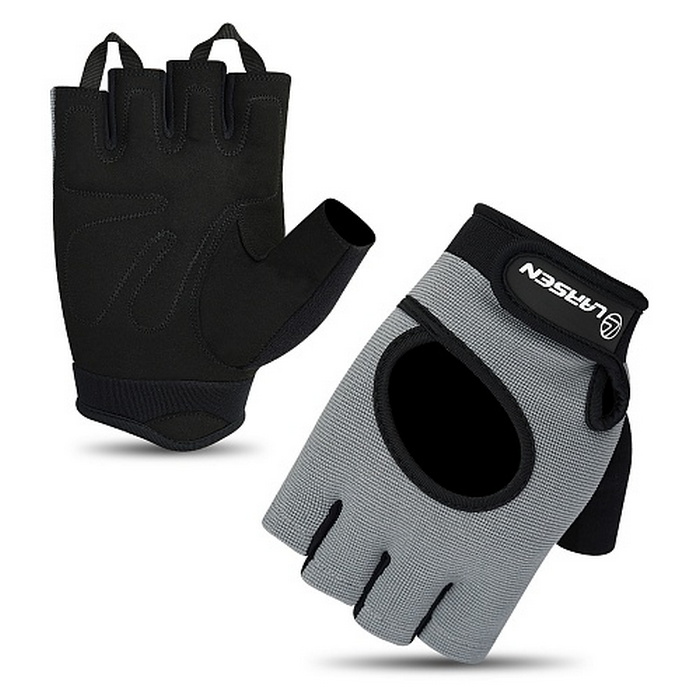 Перчатки для фитнеса Larsen 16-8344 black/grey 700_700