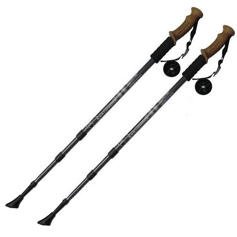 Палки для скандинавской ходьбы Sportex телескопическая, 3-х секционная F18439 черный,  - купить со скидкой