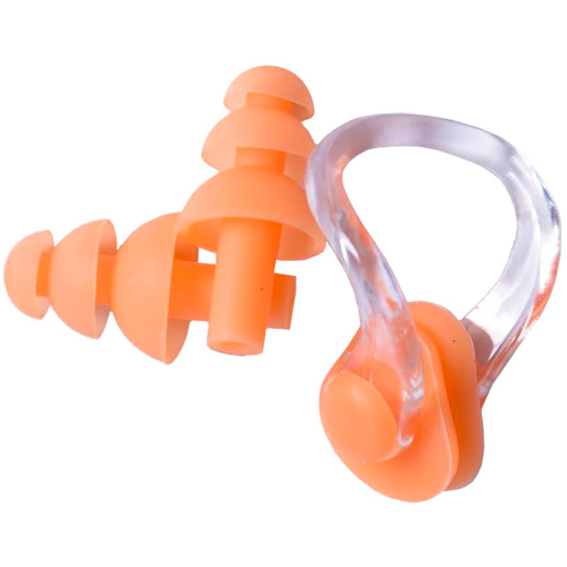 Купить Набор для плавания в боксе, беруши и зажим носа (оранжевый) Sportex E36867-5,