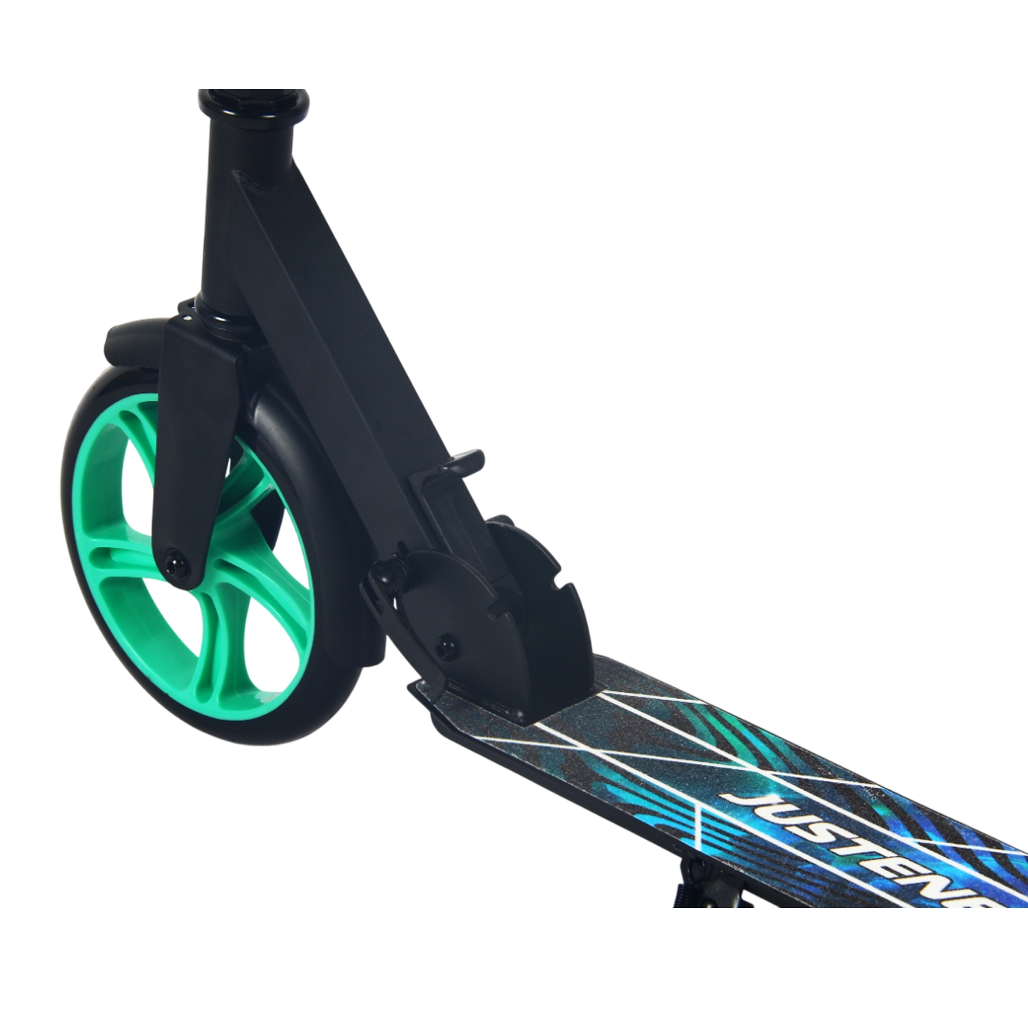 Самокат 200мм Justenergy JE-SA200-50 black (фонарь и наклейка в подарок) 1500_1500